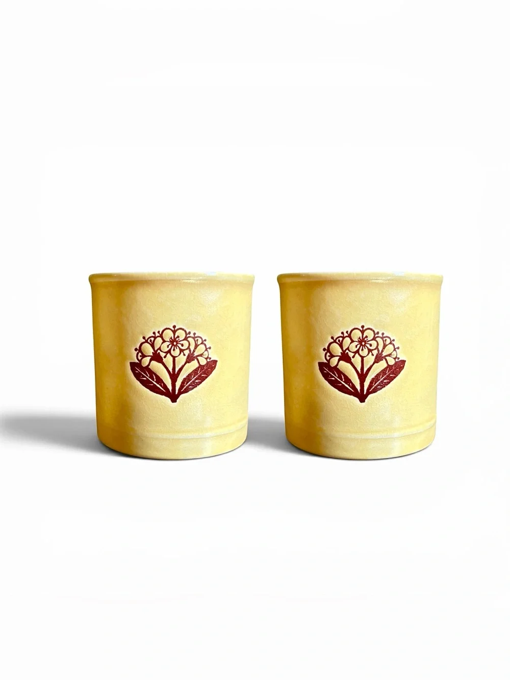 Vintage Kiln Craft Yellow Ceramic Spice Jars Set Rosemary Basil Cork Lids 70s